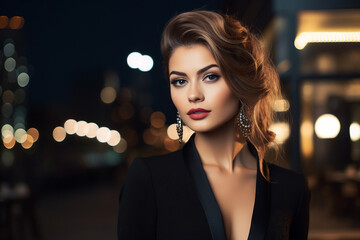 AI generated portrait of sexy girl fashion model woman with glamour makeup © Tetiana