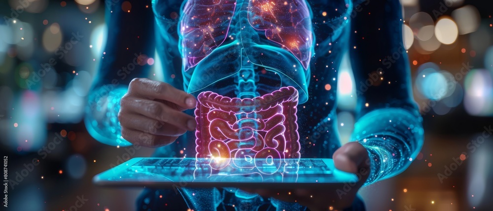 Poster using encrypted tablets, businessmen protect financial transaction data from cyber attacks, preventi