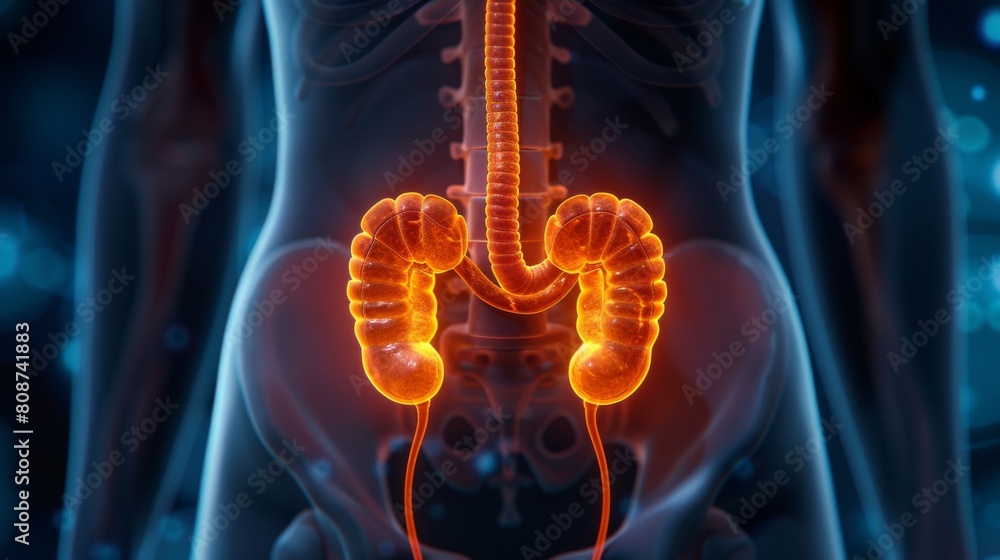 Sticker Showcase the storage and elimination of urine in the urinary bladder, illustrating how the bladder expands to accommodate urine volume