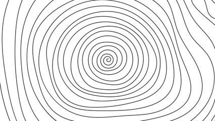 Swirl texture black and white background. Hand drawn line tunnel spiral twirl. Rectangle template. Vector illustration 1920x1080 ratio.