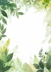 Card border: Green and Yellow Background With Leaves