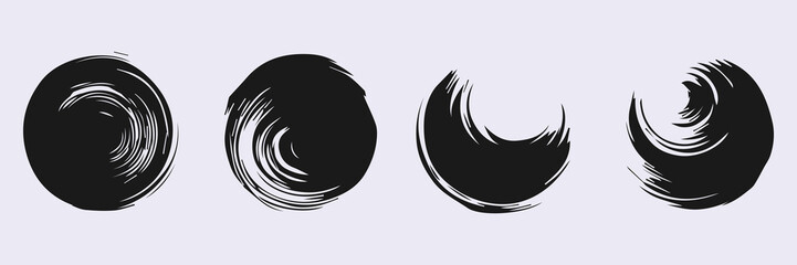 ink Brush Stroke, Dirty textures of banners, boxe, frames and design element