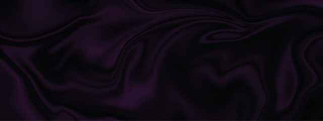 Dark purple silk background and satin background. Silk flowing curve light backdrop background. Luxury cloth silky pattern shiny elegant. Liquid velvet panorama silk satin.