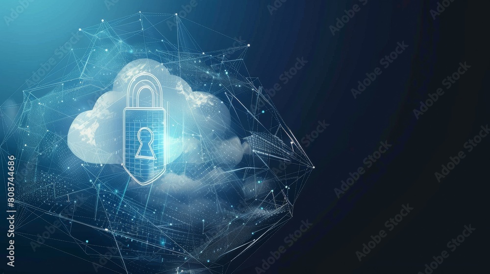 Aufkleber digital fortress protecting cloud-based data, with layers of encryption and security measures, conve