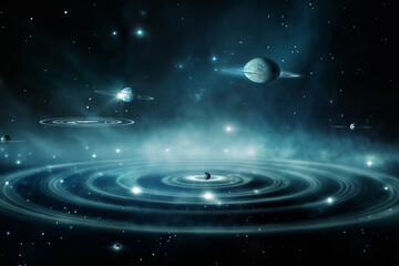 space, a view of the planets against the background of the dark space of the universe