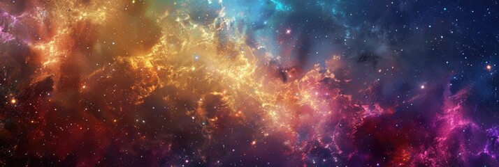 Fractal Texture. Colorful Galaxy Nebula in Space Universe Astronomy