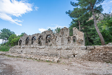 The scenic views from Olympus or Olympos which  was a city in ancient Lycia, situated in a river valley near the coast. Its ruins are located south of the modern town Çıralı, Kumluca, Antalya