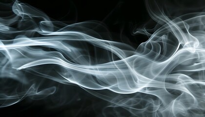 Obraz premium White Smoke Swirls on Black Background Abstract Art