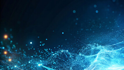 Abstract blue backdrop with data wave