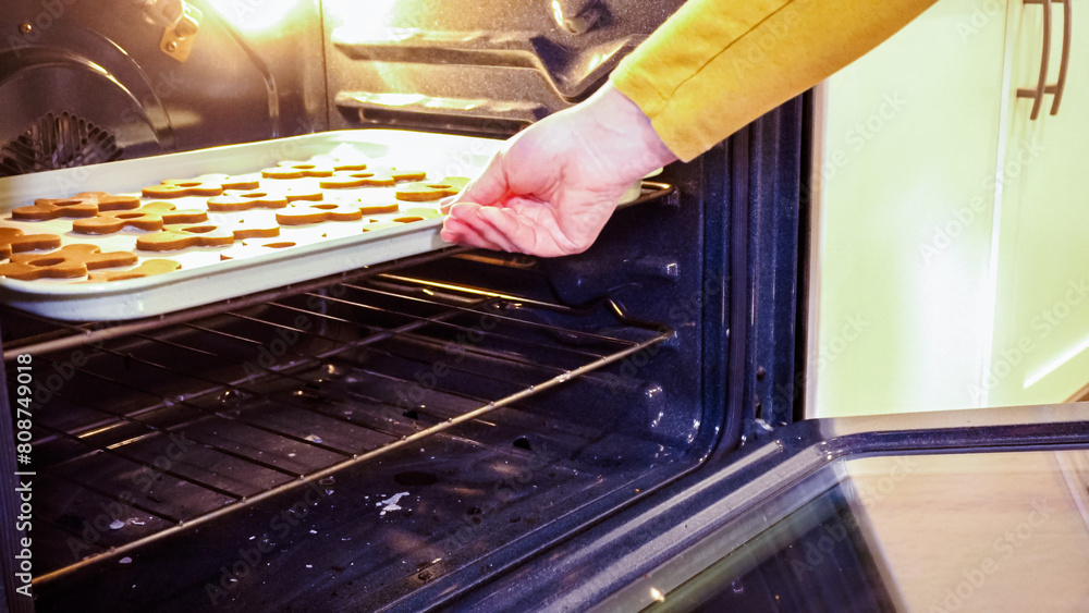 Canvas Prints baking christmas gingerbread cookies in a modern kitchen