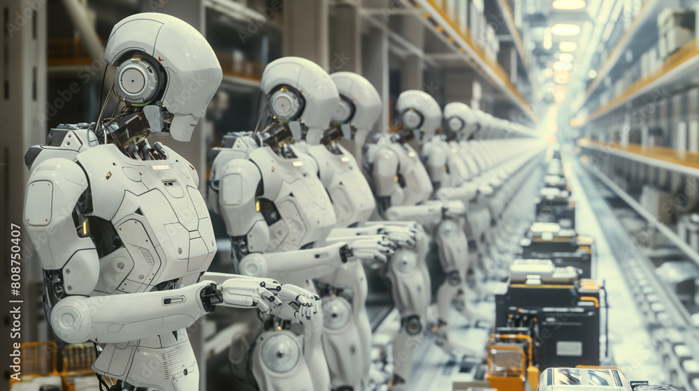 Aufkleber amidst the cacophony of noise and motion, robotic logistics coordinators orchestrate the flow of mat