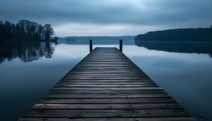 Serene Wooden Dock at Twilight