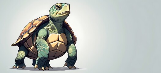 isolated, white background, copy space, turtle concept, illustration