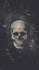 Creative art illustration of a skull head design