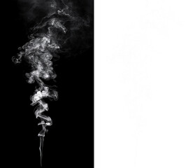 Dynamic white smoke over a transparent background, ideal for creative digital art projects