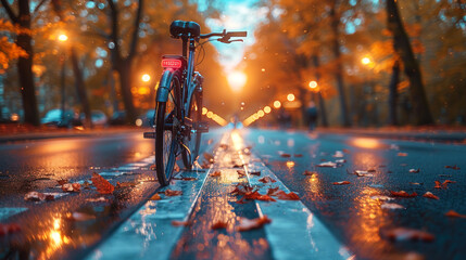 Eco-Friendly Commute: Futuristic Bike Lane in Action