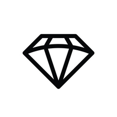 Simple icon of diamond black and white