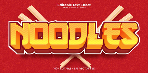 Noodles editable text effect in modern trend style