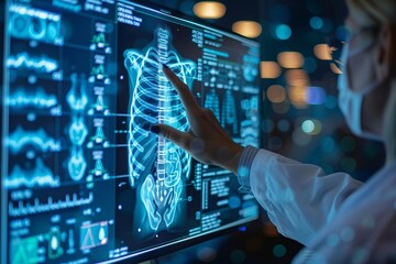 An AI-powered diagnostic tool analyzes medical images to detect diseases with greater accuracy