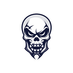 Stylized skull with a fierce expression