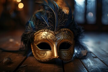 The Venetian mask with feather