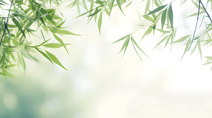 Fototapeta premium Digital abstract green bamboo soft dreamy tones illustration graphic poster background