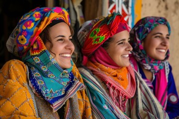 Berber female traditional clothes. Person lifestyle. Generate Ai