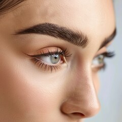 Fototapeta premium Close Up of Woman With Blue Eyes