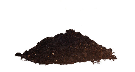 Pile of soil isolated on transparent background