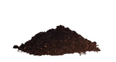 Pile of soil isolated on transparent background