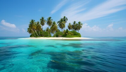 Idyllic Tropical Island with Clear Blue Waters