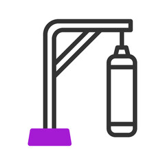 Baseball icon duotone purple black sport symbol illustration.