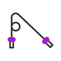 Jump rope icon duotone purple black sport symbol illustration.