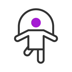 Jump rope icon duotone purple black sport symbol illustration.