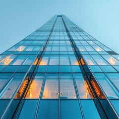 Low angle view on high office building