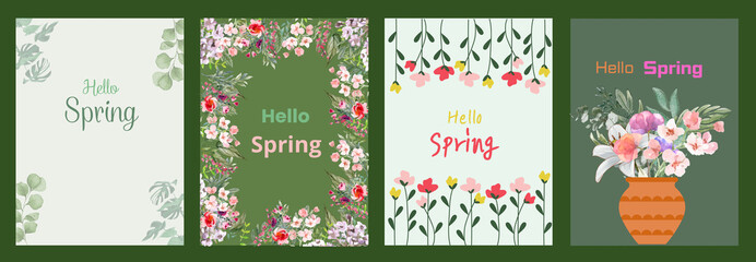 background with flowers and grass 