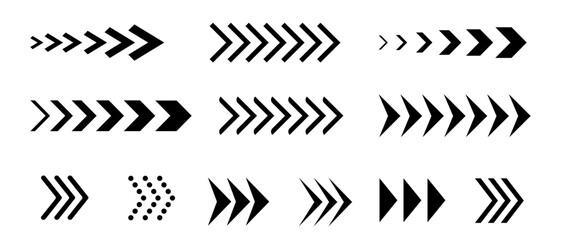 Arrow vector icon.  Set arrow icons. Collection arrows sign. Black arrow icon set.  Vector illustration