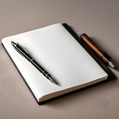 blank notebook with pens