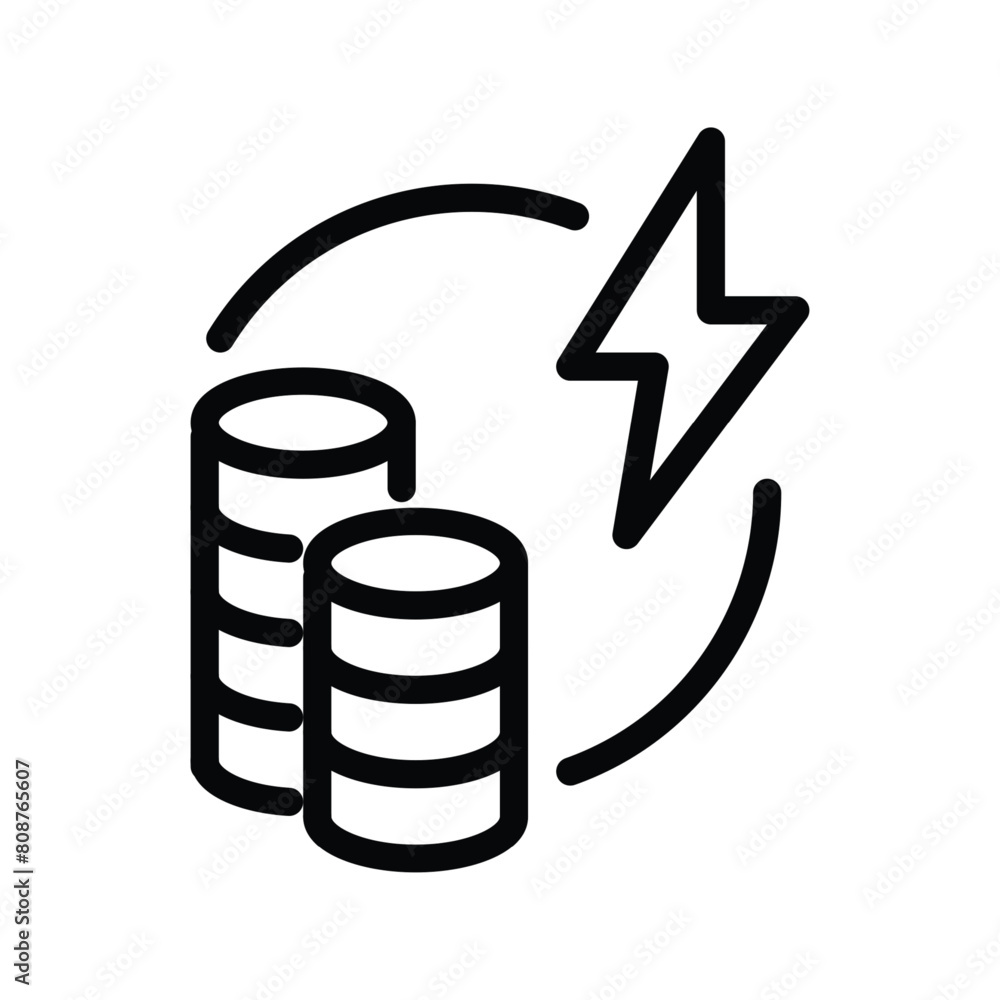 Poster provitable electricity outline icon pixel perfect vector design good for website and mobile app