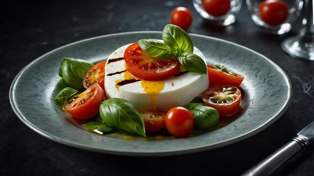Fresh caprese salad in a restaurant