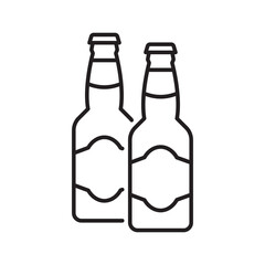Beer Line Icon. Contains such Icons as Barrel, Six-pack, Keg, Signboard, Mug, drinks. Alcohol pub or bar glass. Two glasses of beer toasting creating splash on white background.