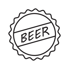 Beer Line Icon. Contains such Icons as Barrel, Six-pack, Keg, Signboard, Mug, drinks. Alcohol pub or bar glass. Two glasses of beer toasting creating splash on white background.