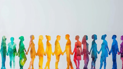 Individuals of different hues clasping hands in inclusive commerce. Generative AI