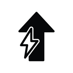 electricity up solid icon vector design good for website and mobile app