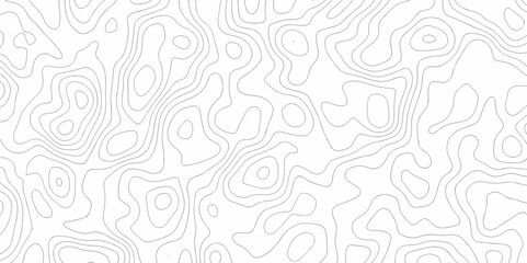 Vector geography landscape Topo contour map on white background, Topographic contour lines. Seamless pattern with lines Topographic map. Geographic mountain relief diagram line wave carve pattern.