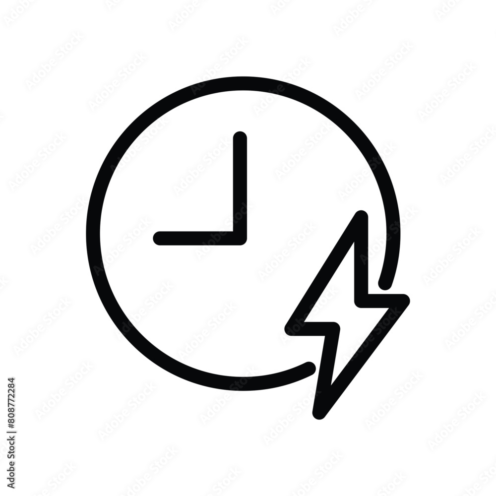Poster electricity time outline icon pixel perfect vector design good for website and mobile app