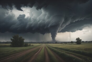 Tornado wallpaper: whirlwind rips up the earth.