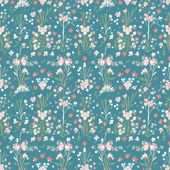 ditsy florals cottage core pattern background