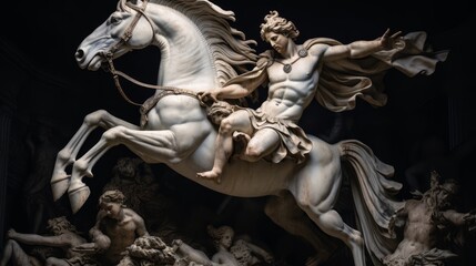 Perseus on Pegasus: Hero flies to rescue Princess