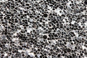 Close Up Of Silver Sparkly Glitter Dark